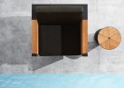 Obrotowy fotel wypoczynkowy NEW YORK aluminiowy ciemnoszary teak