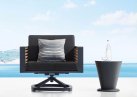 Obrotowy fotel wypoczynkowy NEW YORK aluminiowy ciemnoszary teak