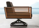 Obrotowy fotel wypoczynkowy NEW YORK aluminiowy ciemnoszary teak
