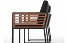 Komplet mebli ogrodowych stołowych NEW YORK aluminiowy ciemnoszary teak