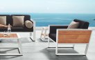 Komplet wypoczynkowy aluminiowy biały YORK 2-osobowa sofa 