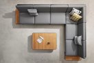 Platformowy aluminiowy narożnik na taras NEW POLO 255x255 Higold ciemnoszary poduszki Olefin