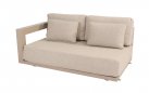 Ekskluzywny narożnik ogrodowy aluminiowy modułowy beżowy METROPOLITAN stolik teak
