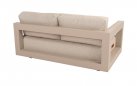 Ekskluzywny narożnik ogrodowy aluminiowy modułowy beżowy METROPOLITAN stolik teak