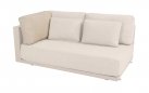 Ekskluzywny narożnik ogrodowy aluminiowy modułowy beżowy METROPOLITAN stolik teak