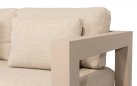 Ekskluzywny narożnik ogrodowy aluminiowy modułowy beżowy METROPOLITAN stolik teak