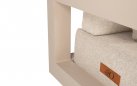 Ekskluzywny narożnik ogrodowy aluminiowy modułowy beżowy METROPOLITAN stolik teak