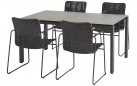 Stół ogrodowy 160x95 cm aluminiowy GOA z blatem HPL szary