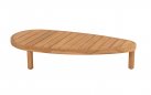 Owalny stolik kawowy FINN 125x63 z drewna teakowego premium