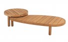 Owalny stolik kawowy FINN 125x63 z drewna teakowego premium