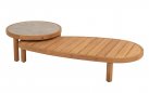 Owalny stolik kawowy FINN 125x63 z drewna teakowego premium