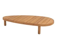 Owalny stolik kawowy FINN 125x63 z drewna teakowego premium