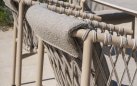 Zestaw stołowy ALLORA beżowy aluminowy ze stołem nogii krzyżowe blat ceramiczny