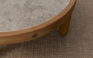 Okrągły stolik kawowy FINN Ø80 z drewna teakowego premium z blatem ceramicznym