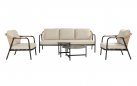 Zestaw ogrodowy NICE aluminium lina poduszki stoliki sofa 195 cm kolor czarny i beżowy
