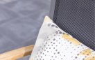 Krzesło ogrodowe ALICE z podłokietnikami teak aluminiowe sztaplowane szer. 62 cm kolor antracyt