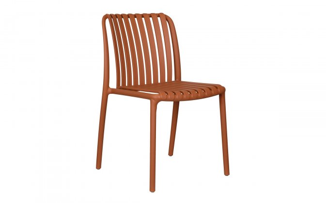 Krzesło COMO ogrodowe z polipropylenu bez podłokietników kolor ceglany – horeca