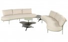 Sofa ogrodowa LUNA aluminium poduszki szerokość 200 cm kolor soft green