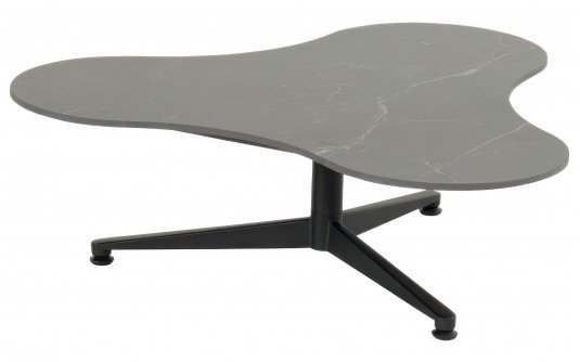 Stolik ogrodowy LUNA niski aluminium ceramika 86 × 92 × 29 cm kolor czarny
