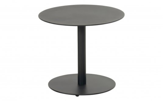 Stolik ogrodowy LUNA niski okrągły aluminium ceramika średnica 50 cm wysokość 45 cm czarny