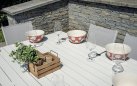 SPALATO stół ogrodowy aluminiowy rozkładany 100–150×150 biały