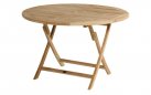 Okrągły stół SKAGEN Hartman teakowy Ø120 cm składany