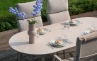 Jasnobeżowy zestaw ogrodowy FLORA Hartman stół + 4 fotele z regulacją aluminiowe z ceramicznym blatem nowoczesny