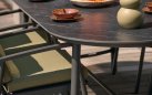 Oliwkowy zestaw ogrodowy FLORA Hartman stół + 4 fotele z regulacją aluminiowe z ceramicznym blatem nowoczesny