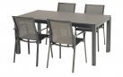 Krzesło ogrodowe LEA aluminium podłokietniki sztaplowane szerokość 62 cm kolor antracyt