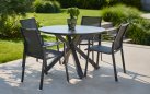 Krzesło ogrodowe LEA aluminium podłokietniki sztaplowane szerokość 62 cm kolor antracyt