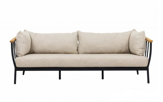 CONDOR sofa ogrodowa 3-osobowa z poduszkami BEE WETT® grafitowa