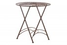 Okrągły stolik metaloplastyka 70 cm w stylu vintage TEGAL kolor BRĄZOWY ANTYCZNY
