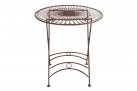 Okrągły stolik metaloplastyka 70 cm w stylu vintage TEGAL kolor BRĄZOWY ANTYCZNY