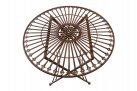 Okrągły stolik metaloplastyka 70 cm w stylu vintage TEGAL kolor BRĄZOWY ANTYCZNY