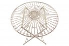 Okrągły stolik metaloplastyka 70 cm w stylu vintage TEGAL kolor KREMOWY ANTYCZNY