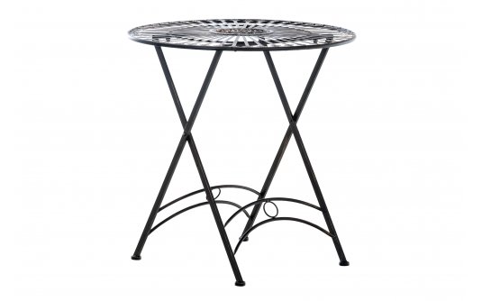 Okrągły stolik metaloplastyka 70 cm w stylu vintage TEGAL kolor BRĄZ