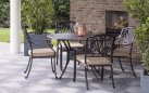 Stylowy zestaw stołowy z opkrągłym stołem 122 cm aluminiowy AMALFI