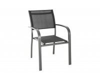 Sztaplowane krzesło ogrodowe aluminiowe szare VIAREGGIO 
