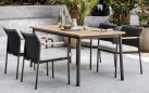 ELLE BELT DINING fotel ogrodowy z aluminium, teaku i plecionki z poduszką BEE WETT®
