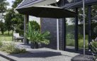 Parasol ogrodowy SHADOWFLEX z grafitową nogą boczną aluminium grafitowy poliester Ø350 cm FLEX 