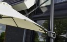 Parasol ogrodowy SHADOWFLEX z grafitową nogą boczną aluminium szarobeżowy poliester Ø350 cm FLEX korbowy 