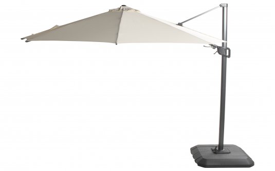 Parasol ogrodowy SHADOWFLEX z grafitową nogą boczną aluminium szarobeżowy poliester Ø350 cm FLEX korbowy Parasol ogrodowy SHADOWFLEX z grafitową nogą boczną aluminium szarobeżowy poliester Ø350 cm FLEX korbowy