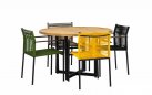 JAKARTA DINING stół ogrodowy AppleBee Ø120 teak i aluminium