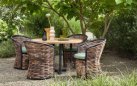 JAKARTA DINING stół ogrodowy AppleBee Ø120 teak i aluminium