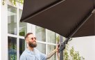 Parasol ogrodowy ośmiokątny Ø300 cm SHADOWFLEX noga boczna aluminium poliester Ø300 cm / antracyt