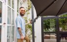 Parasol ogrodowy ośmiokątny Ø300 cm SHADOWFLEX noga boczna aluminium poliester Ø300 cm / antracyt