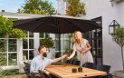 Parasol ogrodowy ośmiokątny Ø300 cm SHADOWFLEX noga boczna aluminium poliester Ø300 cm / antracyt