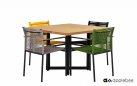JAKARTA DINING stół ogrodowy AppleBee 110×110 teak i czarne aluminium