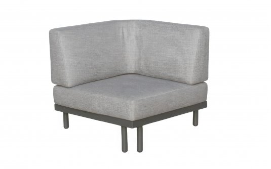 MAUI narożny moduł ogrodowy 85×85 taupe z poduszkami BEE WETT®