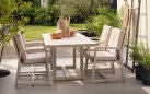 Beżowe krzesło ogrodowe GIO aluminium poduszka olefin jadalnia szerokość 59 cm 